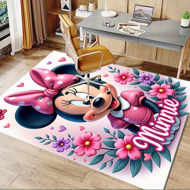 3D Printed Minnie Mouse,Polka Dots,Flowers Anti-Slip Rug - Machine Washable Office Rug for Living Room, Bedroom, Office - Multiple Sizes