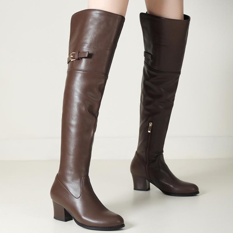 Sexy Over-the-Knee Boots Women 2024 Winter Shoes Fashion High Heels Thigh High Boot Female Black White Waterproof Long Shoes