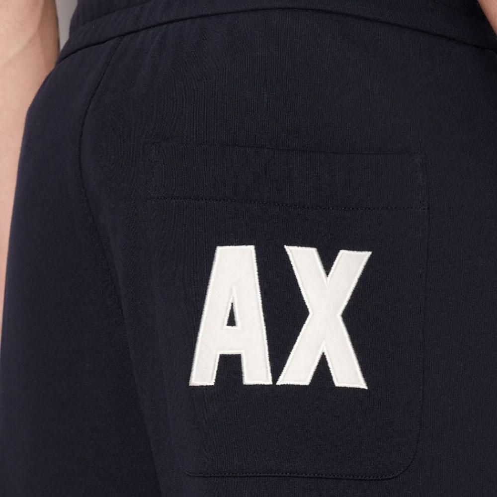 Armani Exchange Solid Color Drawstring Logo Label Sports Casual Pants Men bottoms Deep-Navy-Blue 6RZPKF-ZJ1ZZ-1583