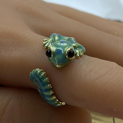 Retro Cute Animal Opening Ring Hip-Hop Punk Style Size Can Be Adjusted Suitable for Daily Wear Party Gift, Christmas Gift
