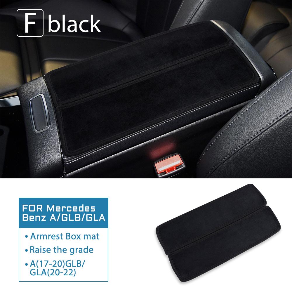 

Car Armrest Box Cushion Fleece Pad Cover For Mercedes Benz A C E S Class GLE GLB GLA W205 W213 W167 W177 H247 X247 2015- Black W177 H247 X247