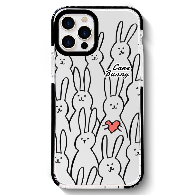 

Zhitai Cute Cartoon Silicone Phone Case for iPhone 15/16 Pro Max - Black and Two-Color Options Available 14 Pro Max