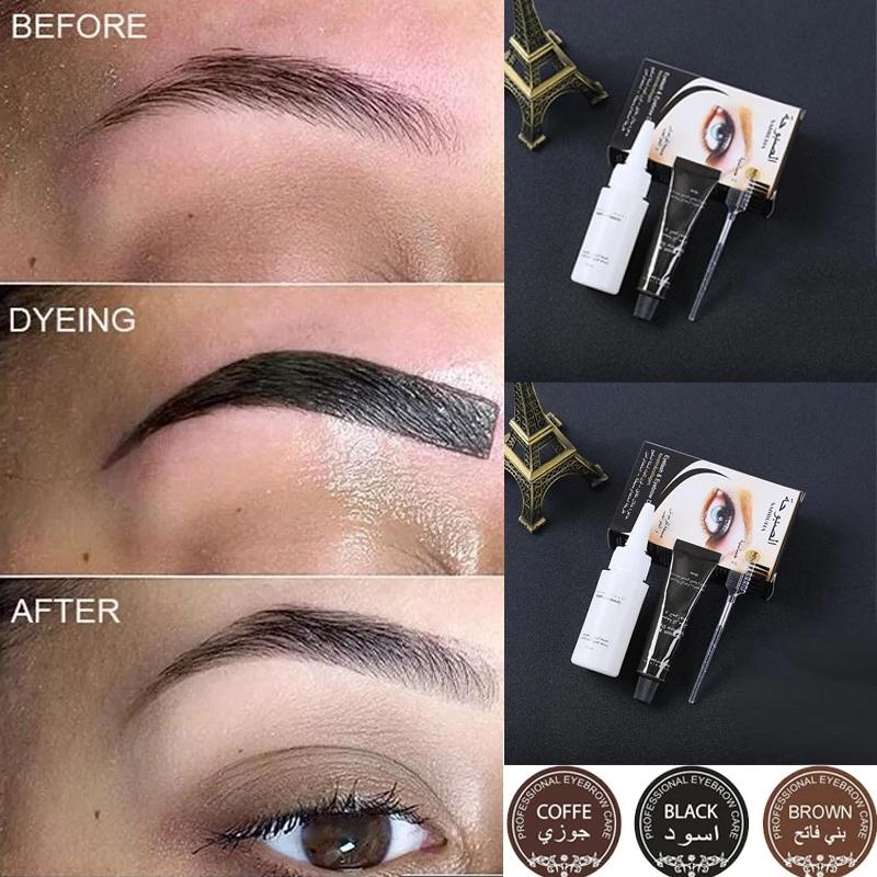 Henna Eyelash Eyebrow Dye Tint Gel Eyelash Brown Black Tint Cream Kit Easy Dye