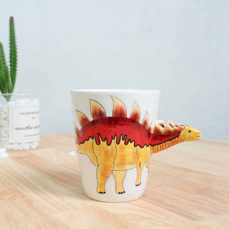Dinosaur Shape Water Cup 3D Stereoscopic Animal Ceramic Coffee Cup Office Afternoon Tea Mug Breakfast Milk Mug Home Decoration