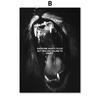 Black White Lion Tiger Leopard Beast Quotes Nordic Posters And Prints Wall Art Canvas Painting Pictures For Living Room Decor
