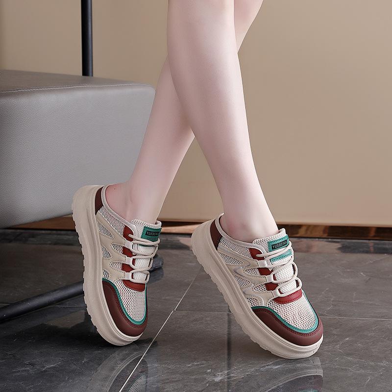 2025 summer trend breathable mesh breathable outside wear cool slippers women thick sole comfortable soft baseplate shoes women W3001