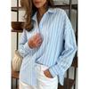 Women's Shirt Lapel Long-sleeved Single-breasted Shirt Loose Casual Work Daily Top