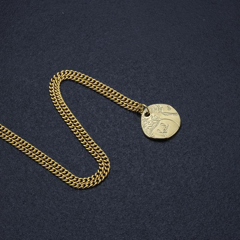 New Design Fashion Jewelry Gold Plated Stainless Steel Print Pattern Collection Pendant Necklace Party Gift