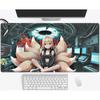 HYBXAXC Anime Fox Girl Gaming Mouse Pad Tech Cyberpunk Style NonSlip Rubber Desk Mat for PC Office Keyboard Mats Large  Gamer