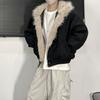 Winter Versatile Hooded Jacket Cotton Coat High Street Thickened Cotton Jacket Outerwear Unisex American Premium Faux Fur Collar Style