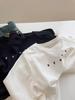 Women's Trendy Short-Sleeve Embroidered T-Shirt - Brushed, Slim Fit, Solid Color Round Neck Tee for Autumn