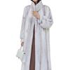 Women's Stylish Long Mink Fur Coat with Stand-Up Collar for Winter Warmth