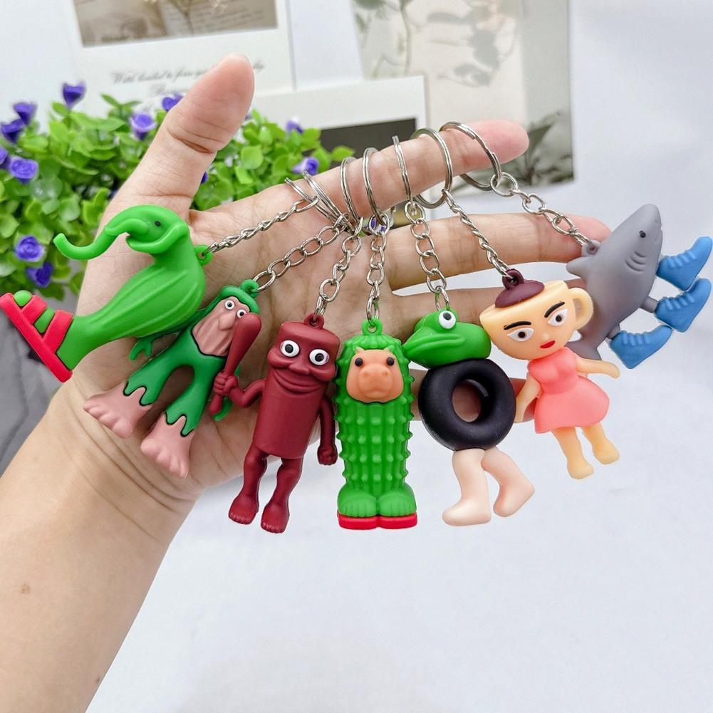 Creative Italian Brainrot Animals Keychain Funny Tung Tung Tung Sahur Cat Meme Keyrings Friends Pendant Gifts