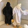 Lustiges Gänse-Enten-Kostüm für Kinder Erwachsene, Kapuzen-Tier-Einteiler Pyjama, Weiche Plüsch Tragbare Decke, Halloween Cosplay
