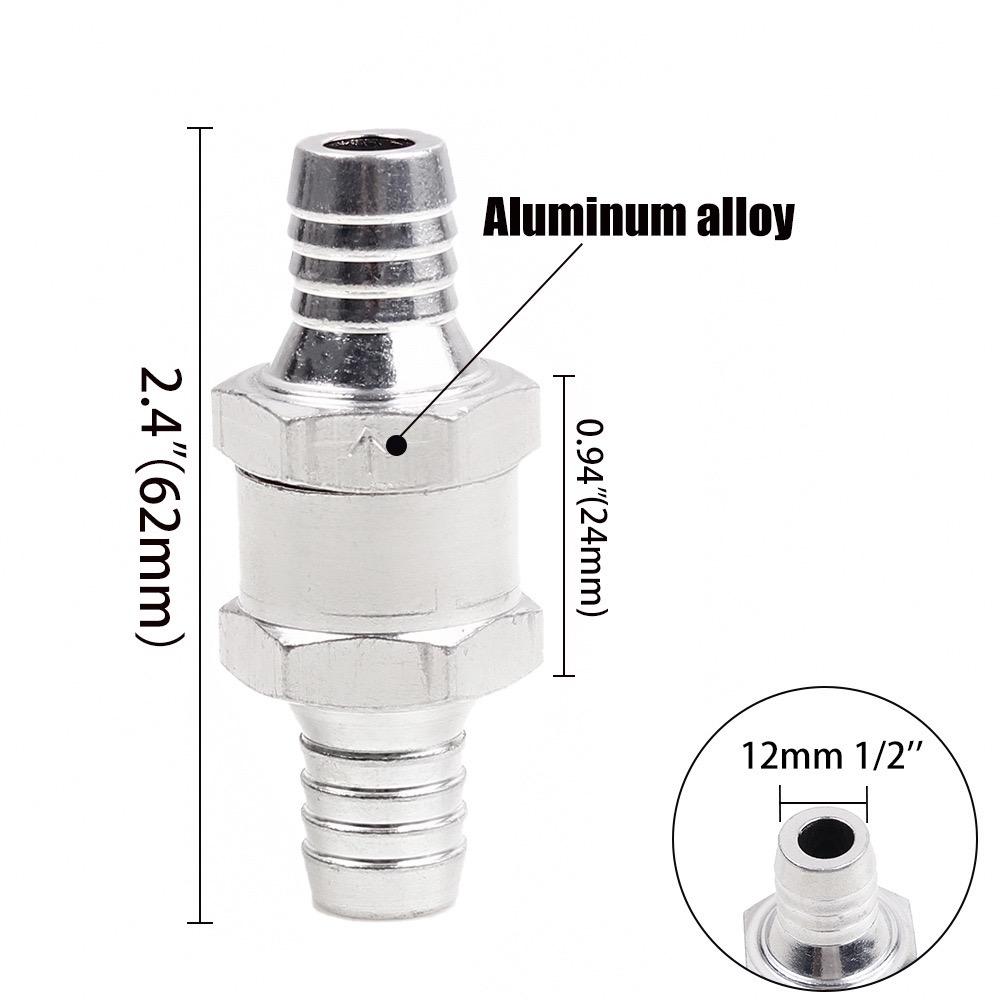 Aluminum Alloy Check Valve for Automotive Diesel Fuel Pipeline 6/8/10/12mm Sizes Available for Machinery
