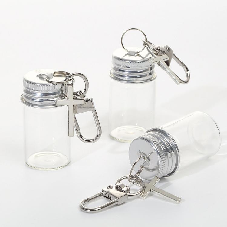 5 Pièces Porte-clés Bouteille en Verre Miniature Artistique Décoration Suspendue pour Sac à Dos Porte-clés Pour Cacher des Notes Secrètes et des Décorations