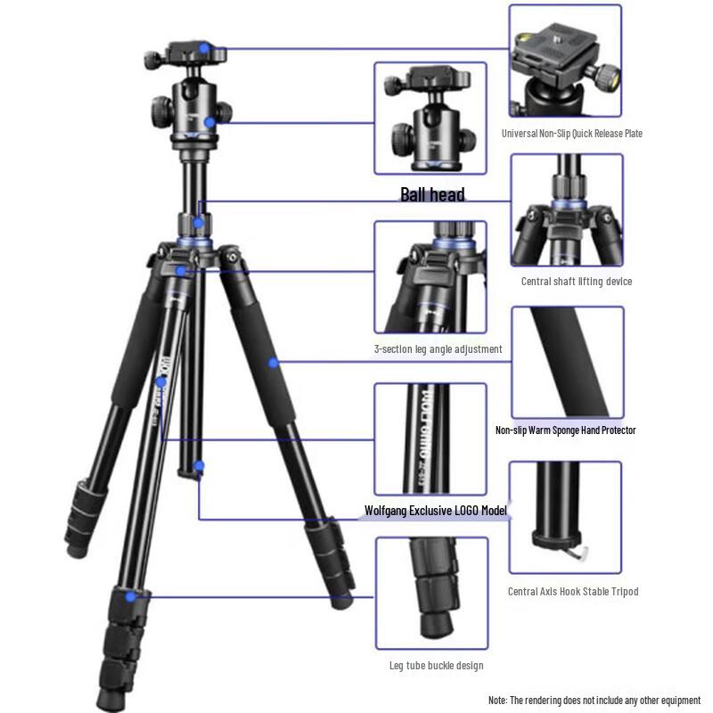 WOLFGANG JZ-613 Professional Camera Tripod Monopod