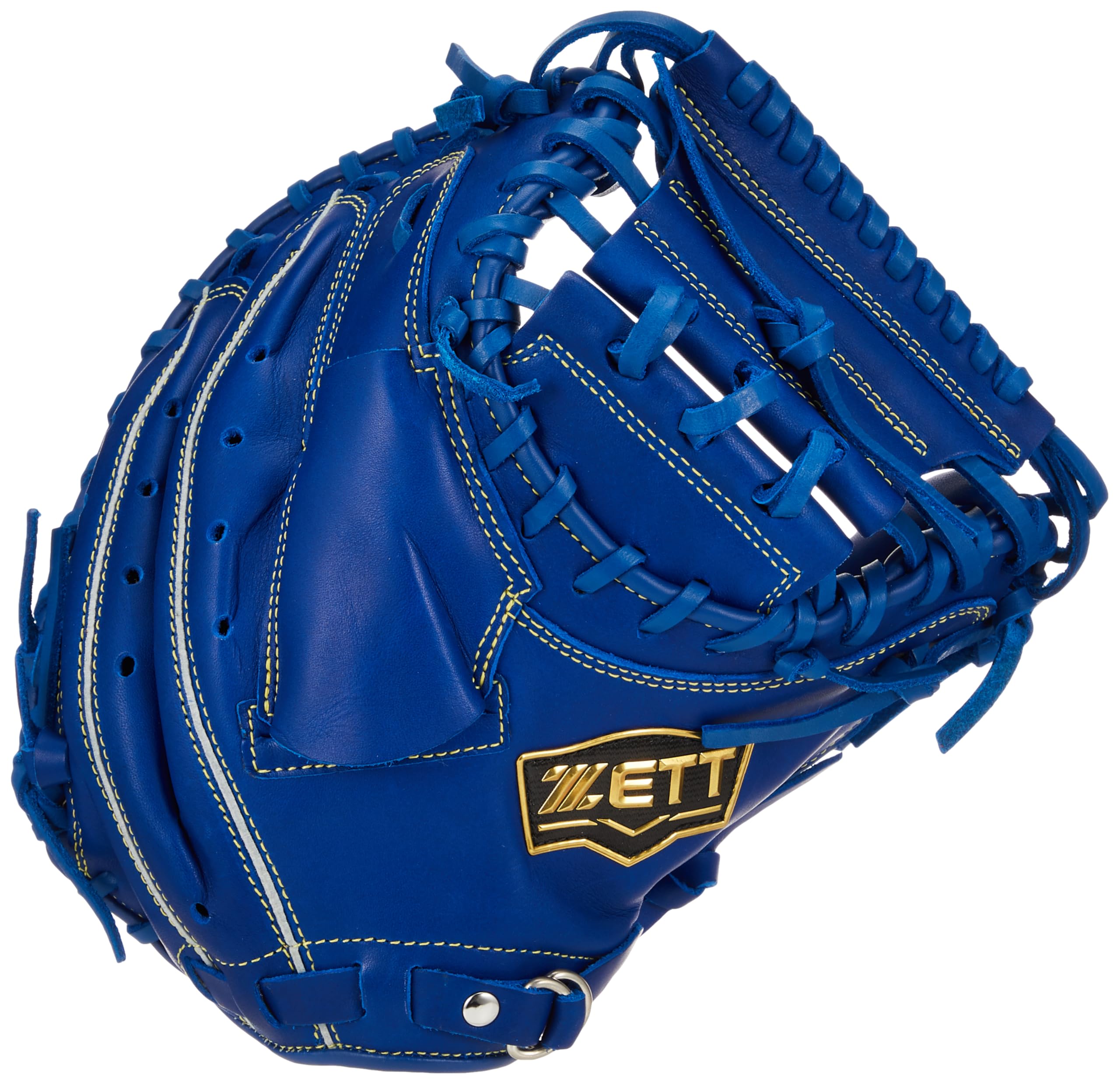 

ZETT Youth Soft Steer Baseball Royal Blue BJCB74512 Catcher s Mitt, (2500), Right-Handed Throw,