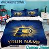 Custom Name 3PCS Pacers Basketball Team  Bedding Set,Including  Duvet Cover And 2pcs Pillowcases Perfect for Bedroom,Dormitory,Fan Christmas Gift