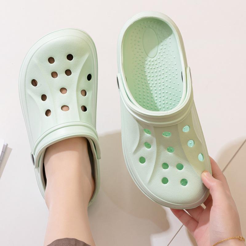 Women Summer Thick Sole EVA Clogs Breathable Hole Garden Shoes Anti-slip Beach Drifting Water Sandals