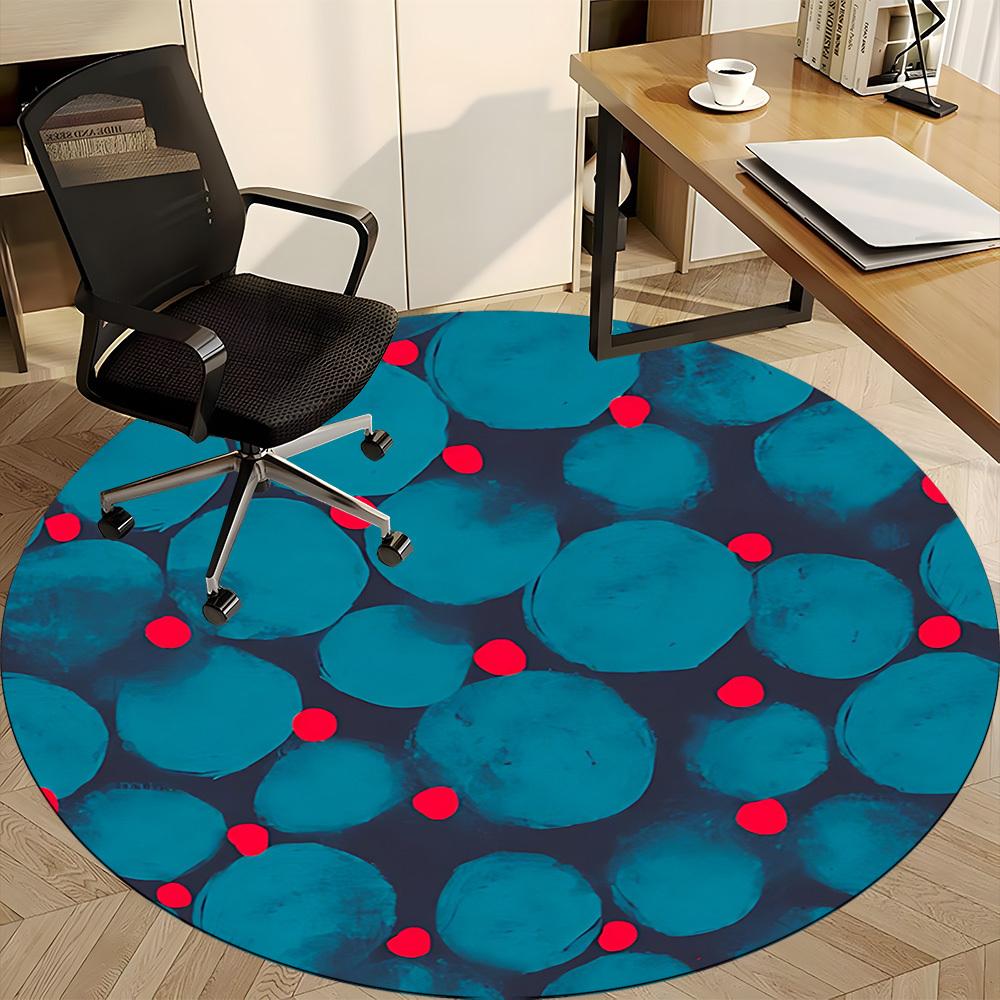1pc Bubbles Red Office Round Area Rug, Indoor Mat Suitable For Office, Under Office Chairs Bedroom Living Room Home Decor, Room Deco 170
