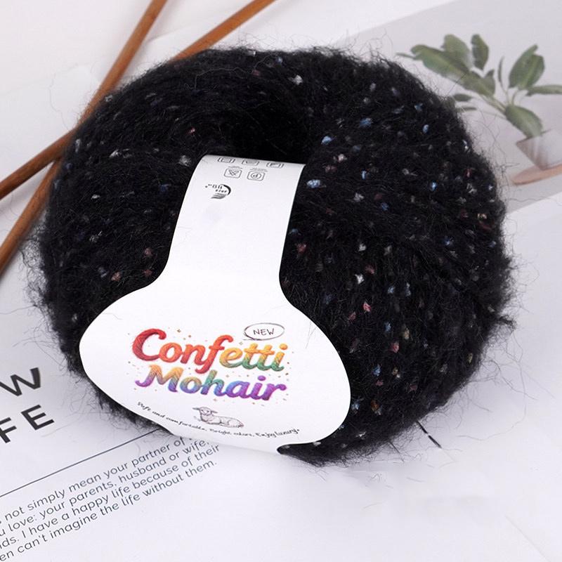 1Roll Yarn Weaving Colored-dot DIY Mohair Yarn Multi-purpose Scarf Yarn Cloth Yarn Bold Line