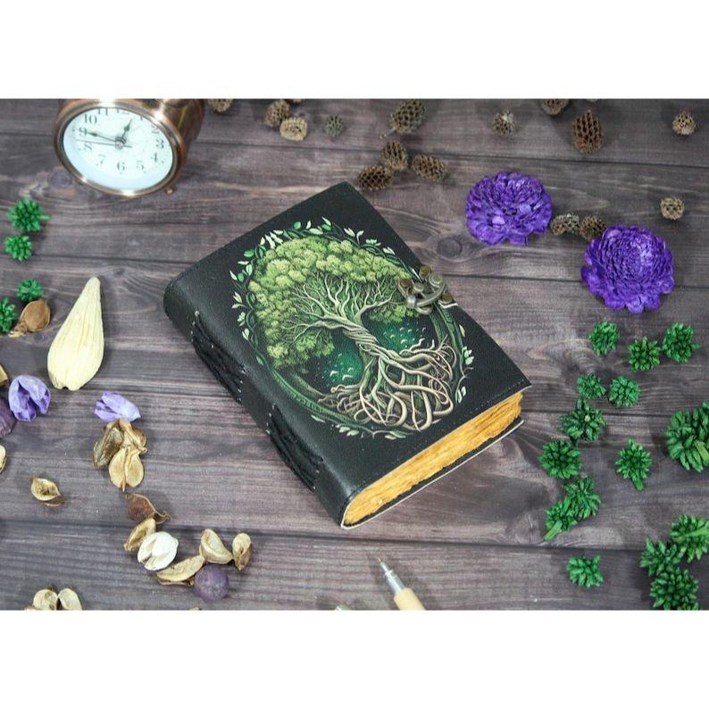 Tree of Life Leather Journal: Vintage Spell Book, Sketchbook