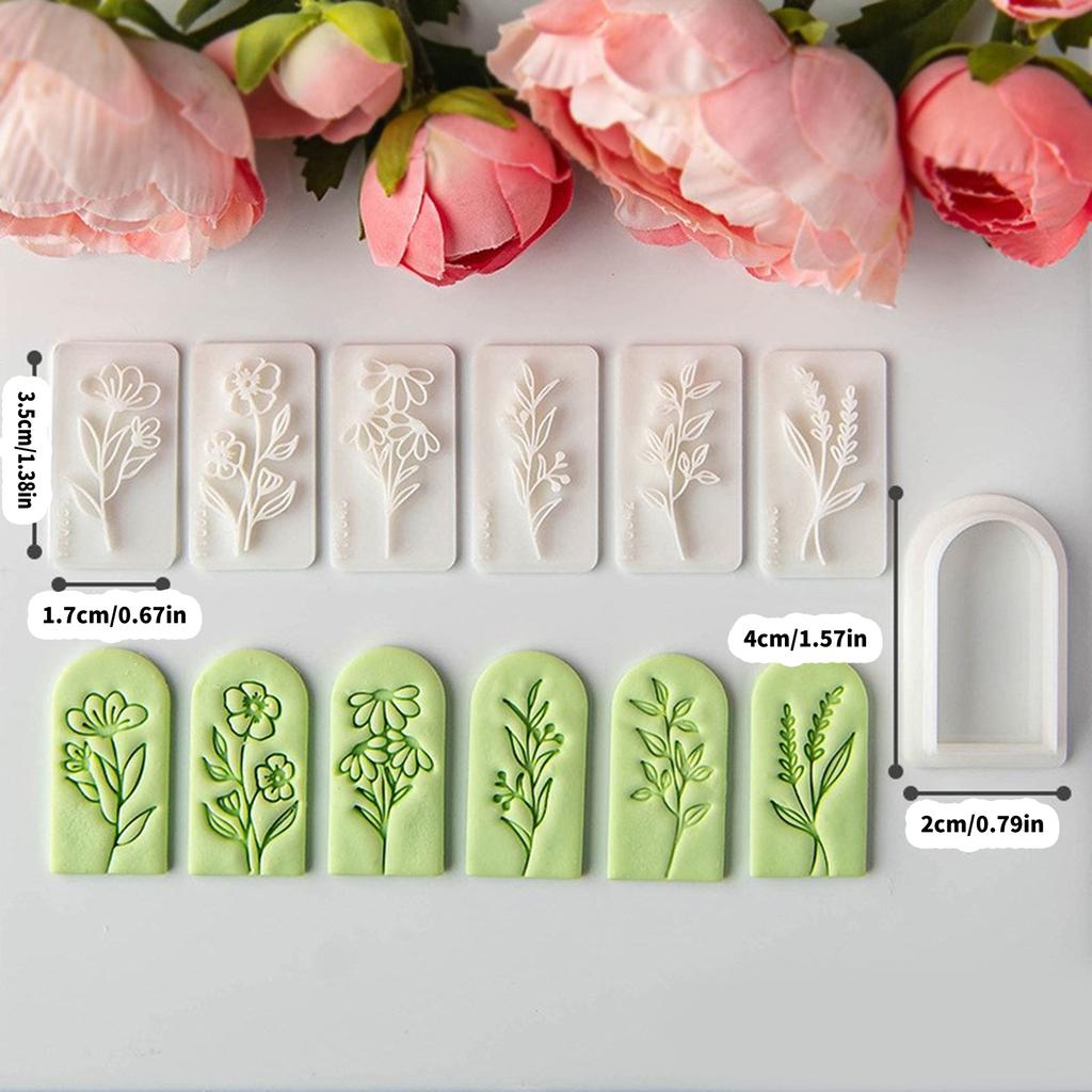 7 Piece DIY Craft Tool Set for Creating Floral Polymer Clay Earrings Accessory Tool Jewelry Mould for Hobbyists