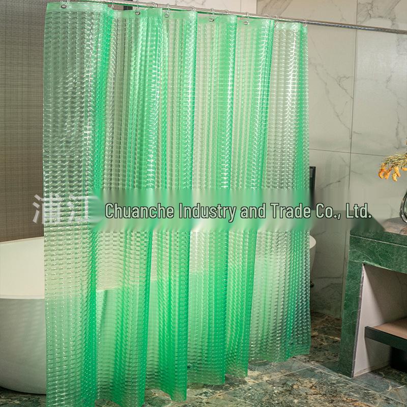Blue Water Cube 3D PEVA Waterproof Shower Curtain