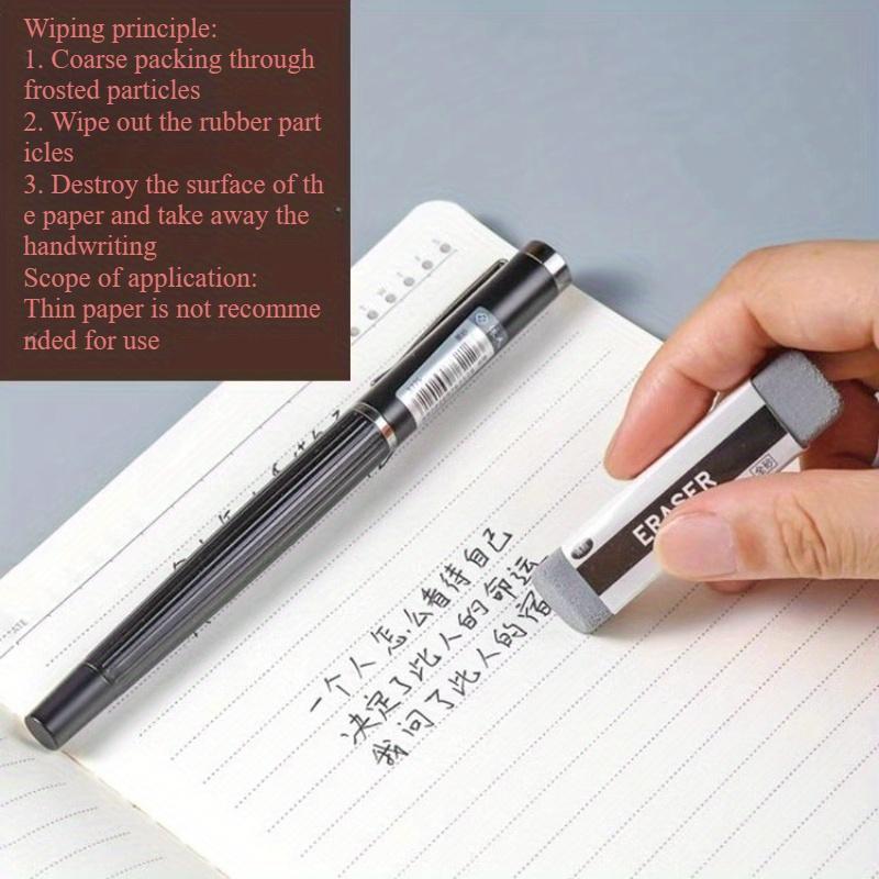 6pcs Frosted Eraser School Office Traceless Matte Erasers Ballpoint Pen Ink Pen Pencil Writing Correction Sand Eraser Stationary