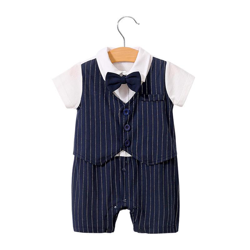 Heren Korte Mouw Zomer Romper voor Pasgeboren en Baby Jongens (0-1 Jaar) - Babykleding