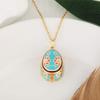 1Pc Clavicle Chain Niche Water Droplet Pendant Exquisite Pendant Necklace Gift Pattern Easter Egg