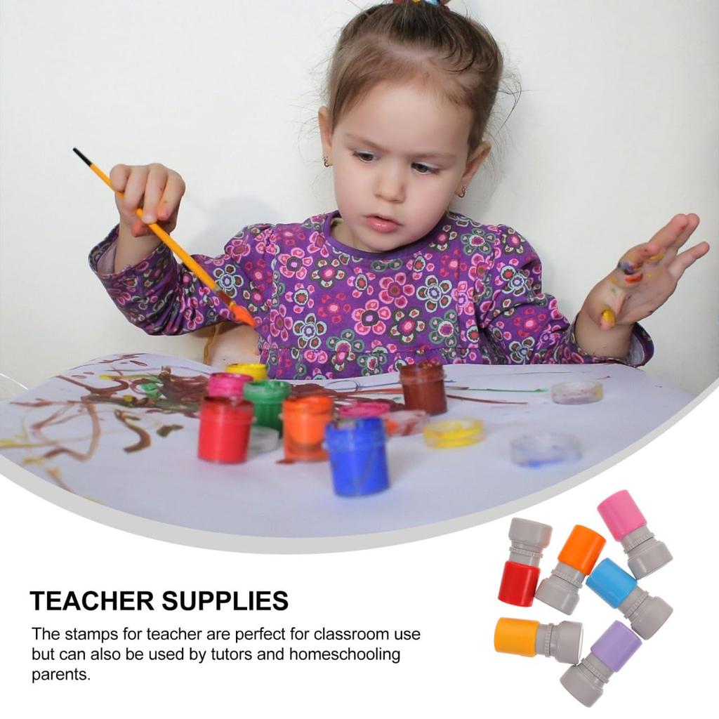 VILLCASE Reward Teacher Teacher Encouragement School Ratings for Classroom Encouragement Comments 6-Piece Stamps, Stamps, Self-Inking Rubber, Reviews,