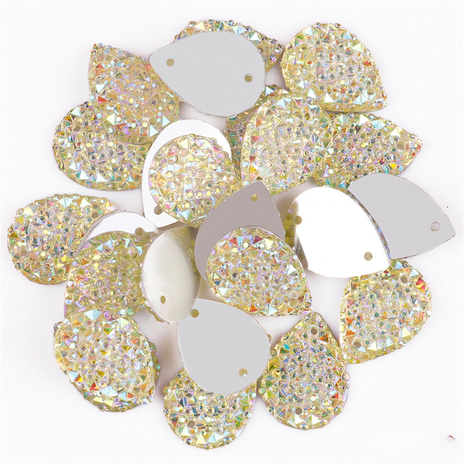 

2 отверстия Diy 90 шт 10*14 мм смоляные капли плоские стразы свадебные пуговицы K94*3 One Size белый