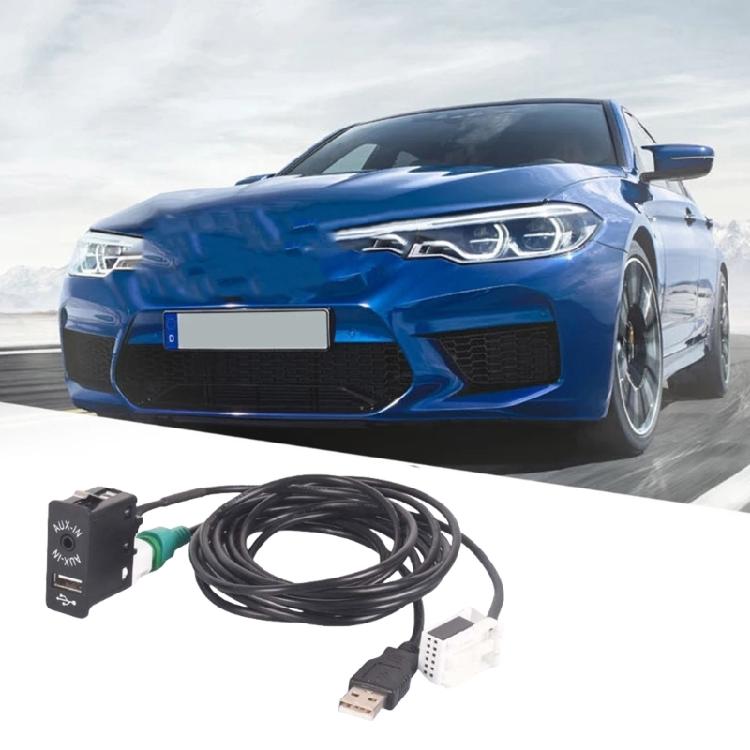 Automotive Accessories Replacement AUX in USB Switch with USB Wire and AUX Cable Adapter for Car Stereo for E60