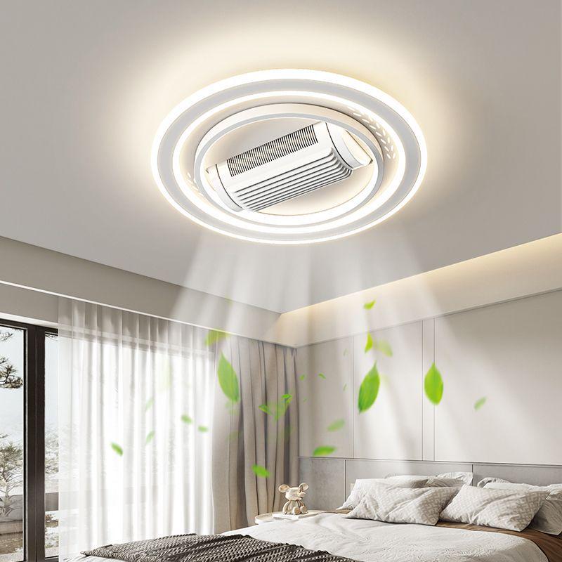 Modern Smart Leafless Ceiling Fan with Tricolor Light and Voice Control for Living Room/Bedroom, 110V, 36 inches