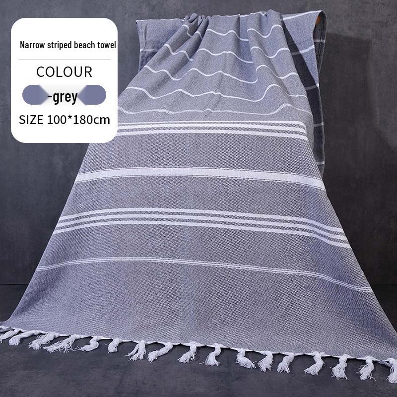 Large & Thick Tassel Turkish Beach Towel – Absorbent, Outdoor Sunscreen Bath Towel