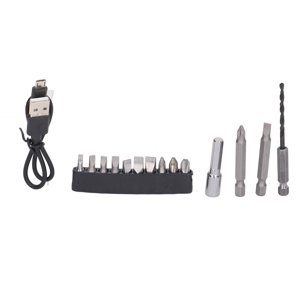 Electric Drill Set USB Rechargeable Cordless Head Light One Button Reverse Magnetic Connector Heat Dissipation with Accessories