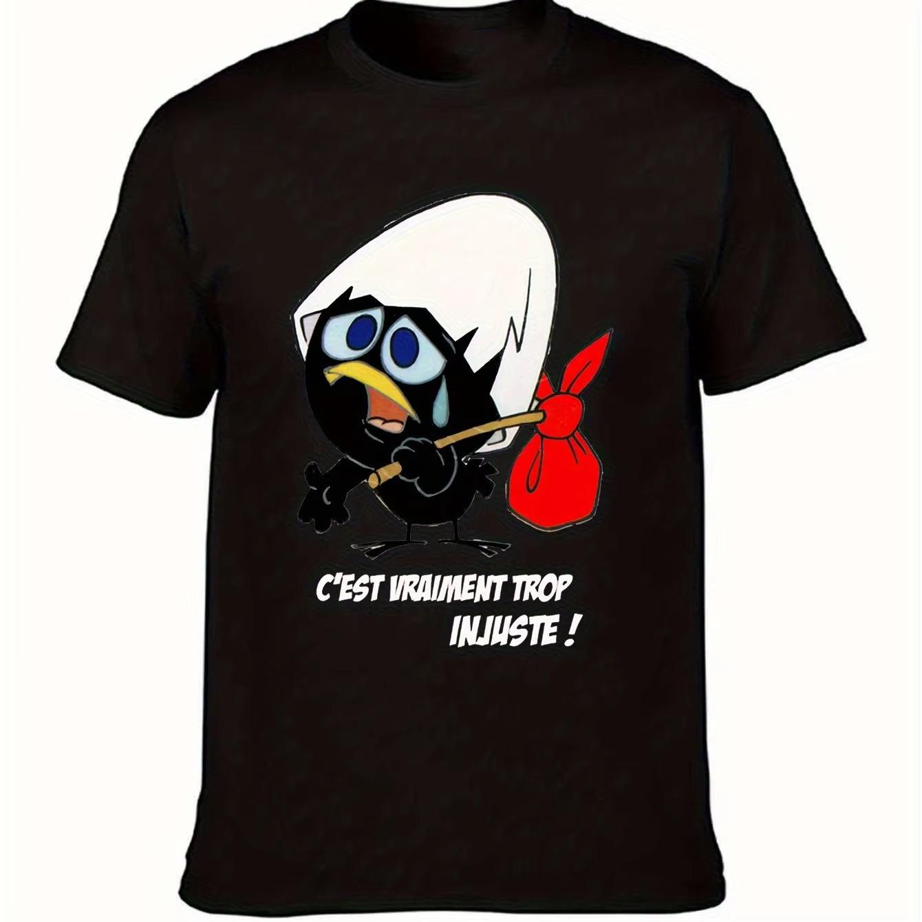 

Ound Neck Cartoon Print T-shirt Men s T-shirt Calimero Women s T-shirt Version Soft Comfortable Suitable for Casual Sports - ... S разноцветный