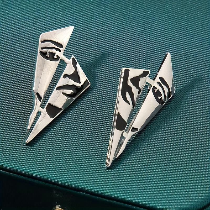 Modern Fashion Abstract Face Design Earrings, Stylish Accessories, Suitable for Daily Wear KTJ