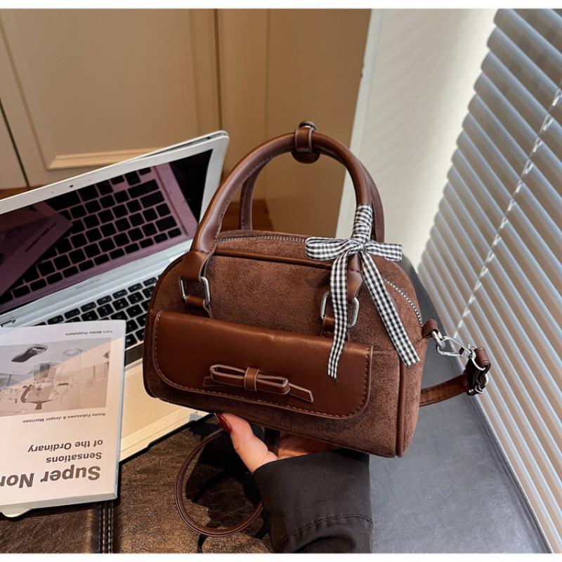 Premium bag women's autumn and winter new matte retro messenger bag portable bowling bag