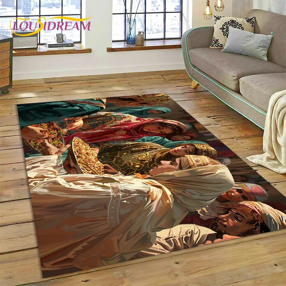 Cartoon Africa Ethiopian Custom Painting Art Carpet Rug for Bedroom Living Room Home Sofa Decoration,kids Large Decor Floor Mat