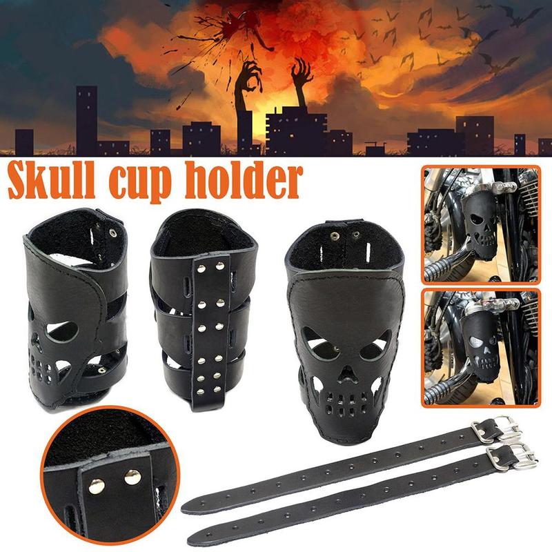 Bicycle Motorcycle Drink Bottle Holder Leather Cup Drink Can Outdoor Travel Portable PU Leather Universal Motorcycle