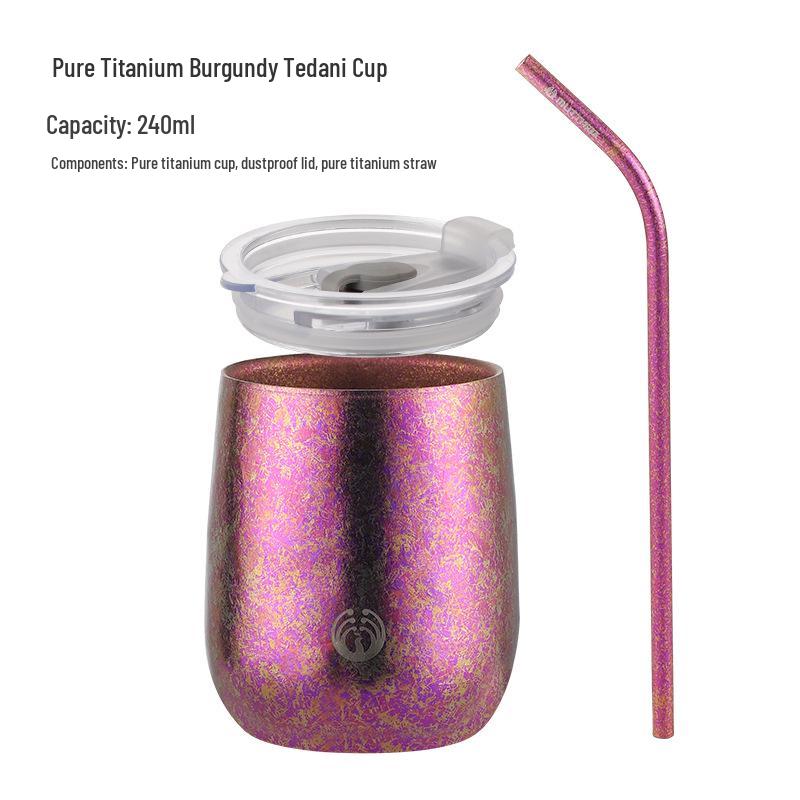 Pure Titanium Double-Layer Coffee Cup: Stylish, Portable, and High-Quality for Home or Outdoor Use.