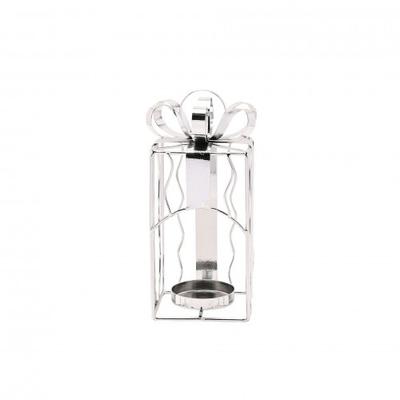 Metal Present Shaped Tealight Holder - 16cm