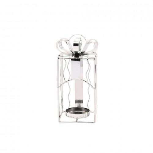 Metal Present Shaped Tealight Holder - 16cm