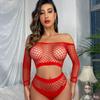 Andy 2 Pieces Women Sexy Fishnet Lingerie Set Erotic Babydoll Bodysuit Hollow Out Lingerie Set Valentine's Day Gift