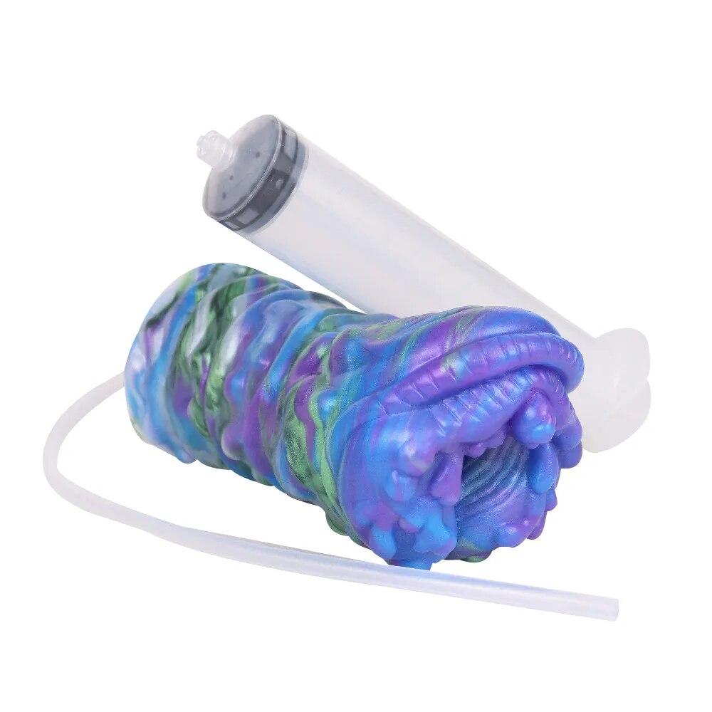 Water Squirting Masturbation Cup Silicone Masturbator for Men Manual Penis Training Sex Toy Pussy Anal Doll