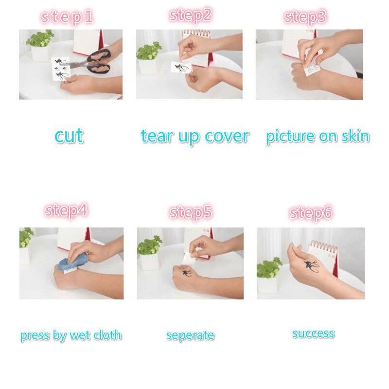 Simple Smile Tattoo Sticker Finger Temporary Tattoo