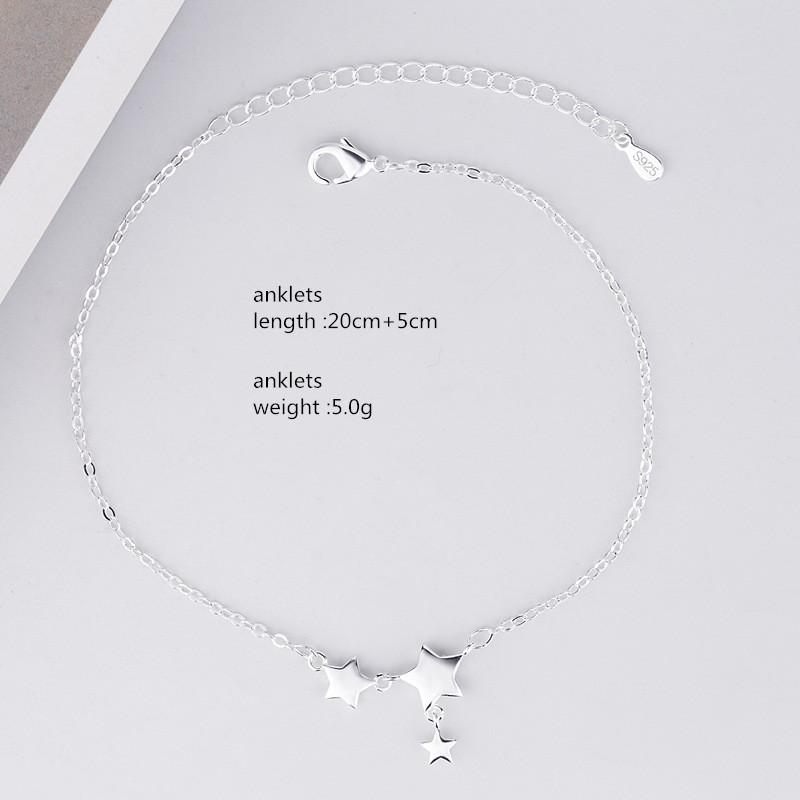 Buyee 925 Silver Simple Anklet Chain for Women Fashion Fine Jewelry Foot Legs Anklets